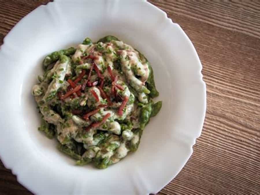 Spätzle agli spinaci, photograph 2
